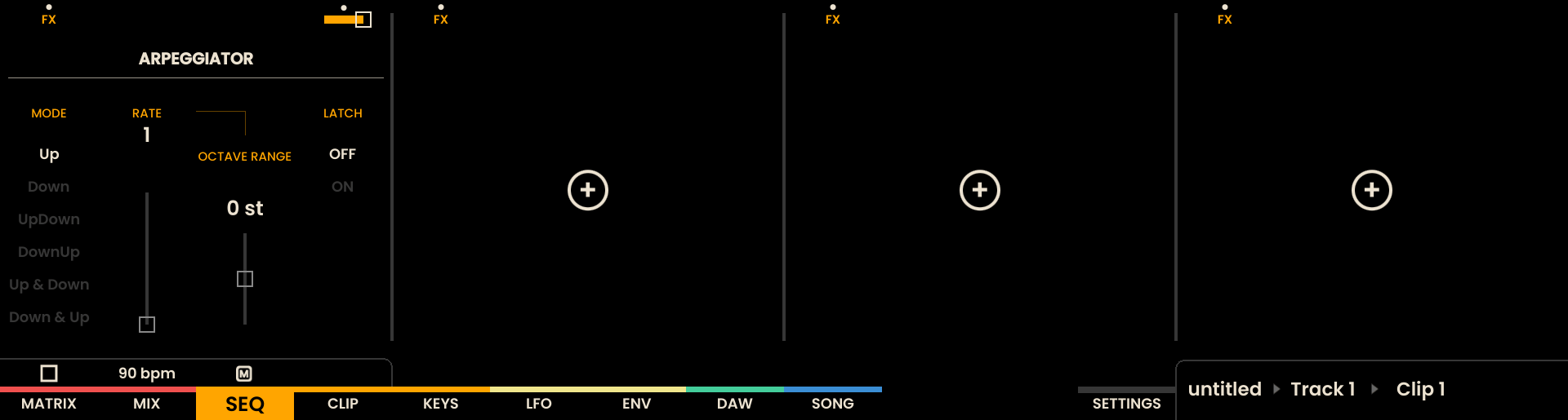 Arpeggiator FX Interface