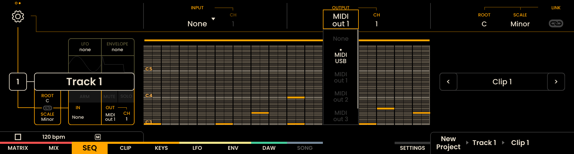 Output Selection Screenshot