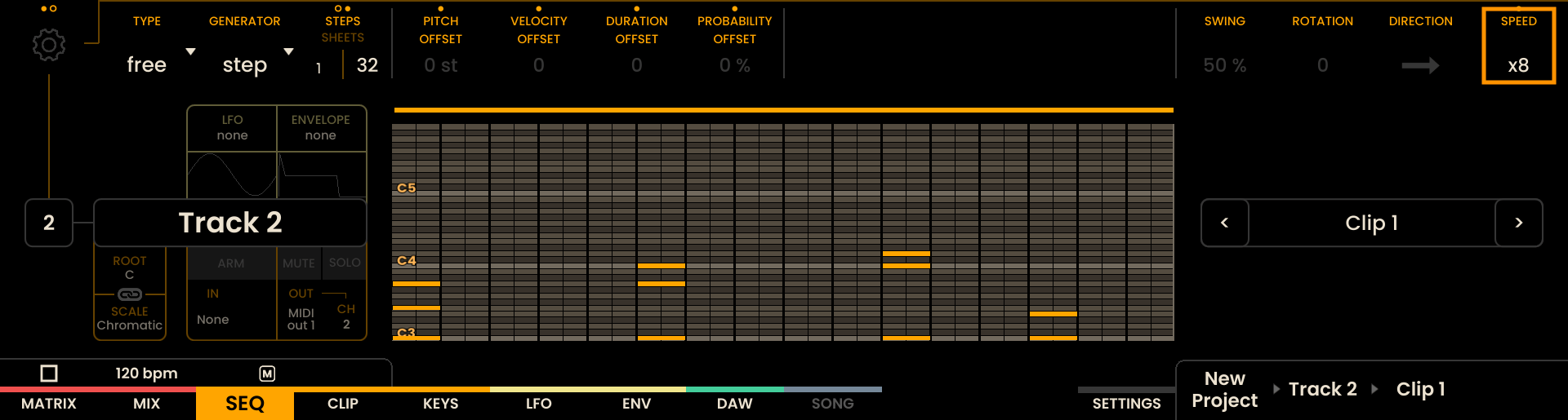Speed Selection Screenshot