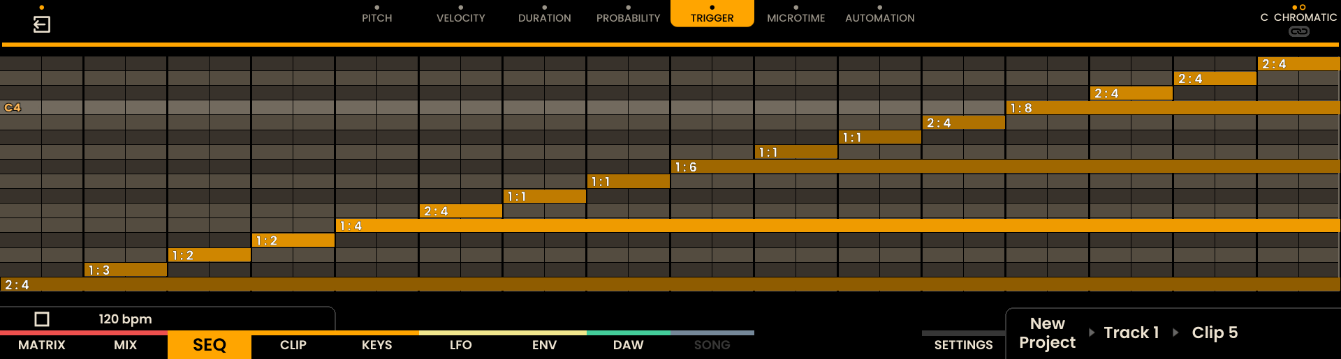 Trigger Piano Roll Screenshot